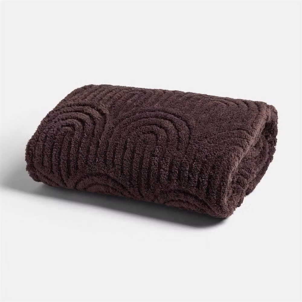 OHS Brown Tufted Arches Teddy Fleece Throw Blanket, W/D/H: 125 x 150 cm – 2