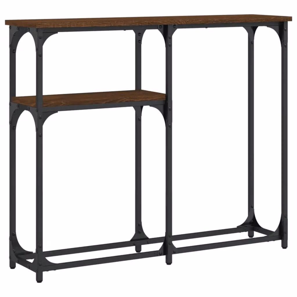 Berkfield Home Brown Oak Console Table, W/D/H: 90 x 22.5 x 75 cm – 2
