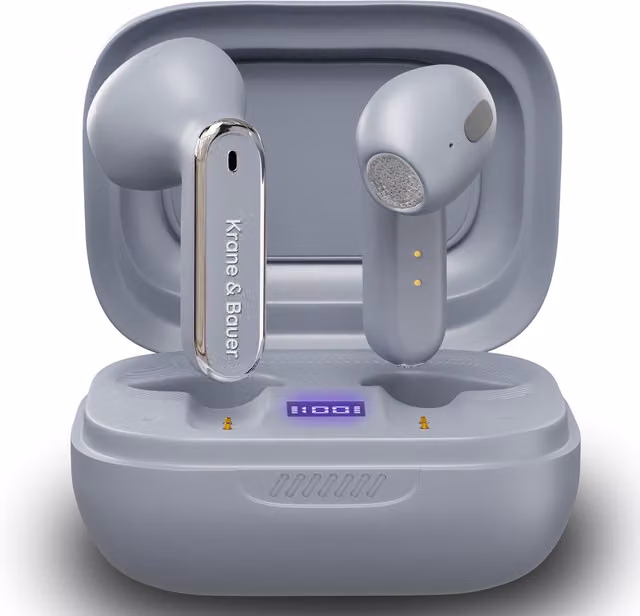 Krane Bauer True Wireless Bluetooth Earbuds in Silver