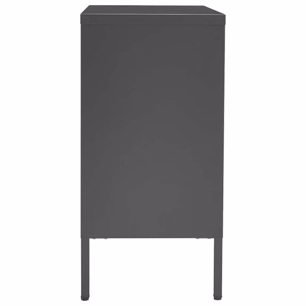 Berkfield Home Anthracite Sideboard in Grey Steel and Tempered Glass, W: 75 cm, D: 35 cm, H: 70 cm – 3