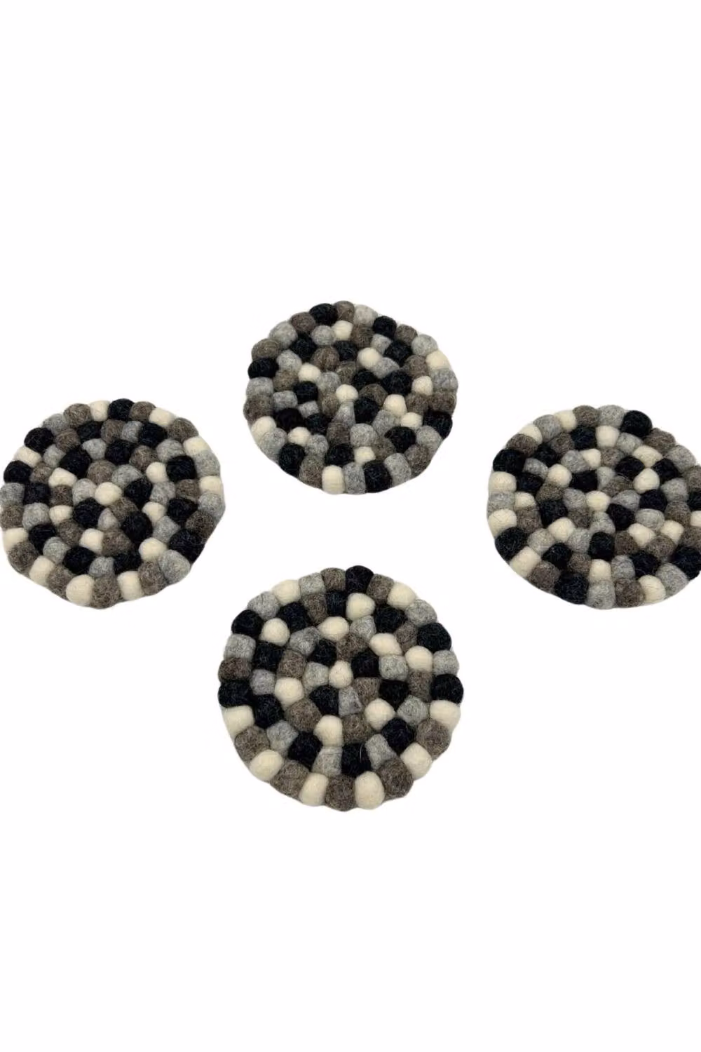 KDMD Set of 4 Round Grey Felt Ball Coasters, Absorbent and Durable – 2