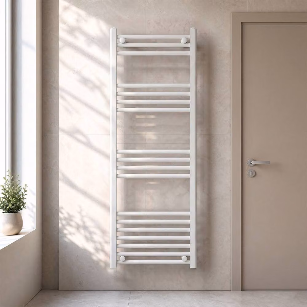 Balterley White Wall Mounted Straight Towel Radiator, W: 120 cm, H: 50 cm, D: 12 cm – 2