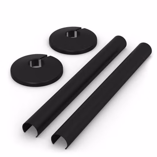 UK Radiators Snap On Radiator Pipe Covers, Black, 2 Pack, W/D/H: 20.0 x 20.0 x 18.0 mm