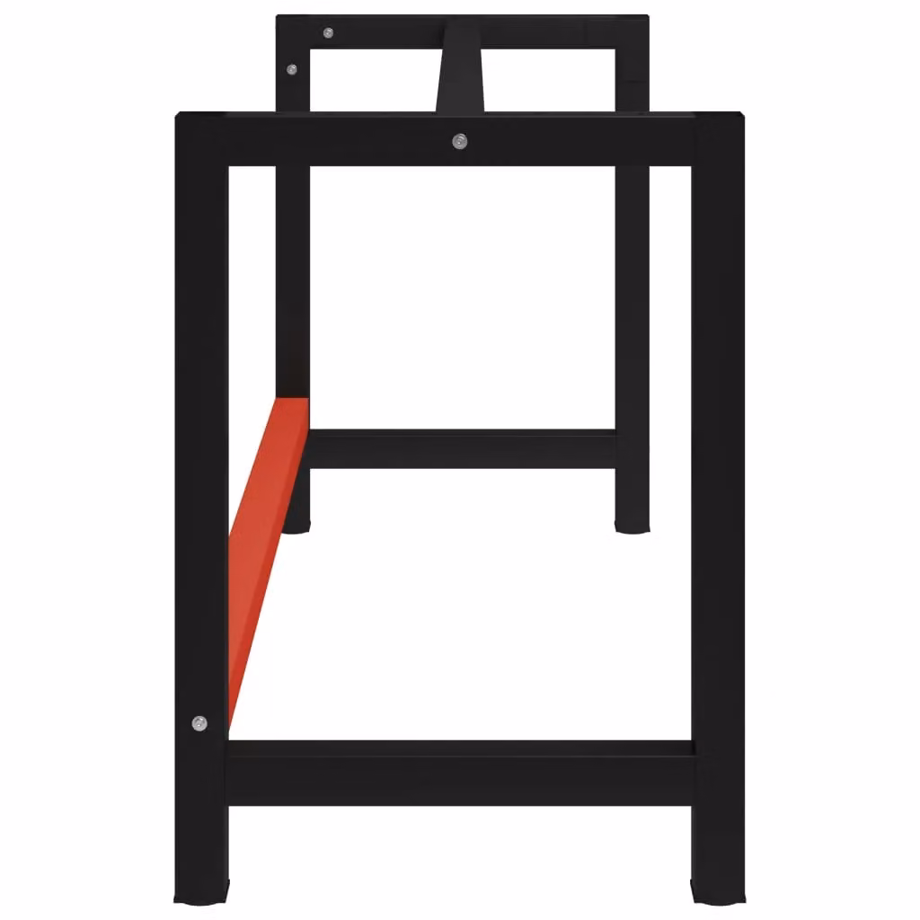 Berkfield Home Metal Work Bench Frame in Black and Red, W/D/H: 150 x 57 x 79 cm – 3