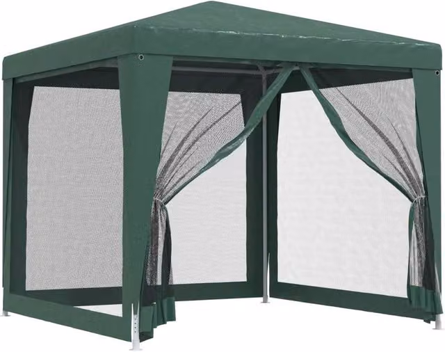 Berkfield Home Party Tent with 4 Mesh Sidewalls, Green, 2.5 x 2.5 m