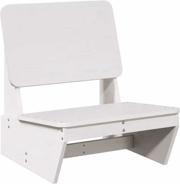 Berkfield Home White Rustic Pine Wood Garden Chair W: 60 cm, D: 64 cm, H: 70.5 cm