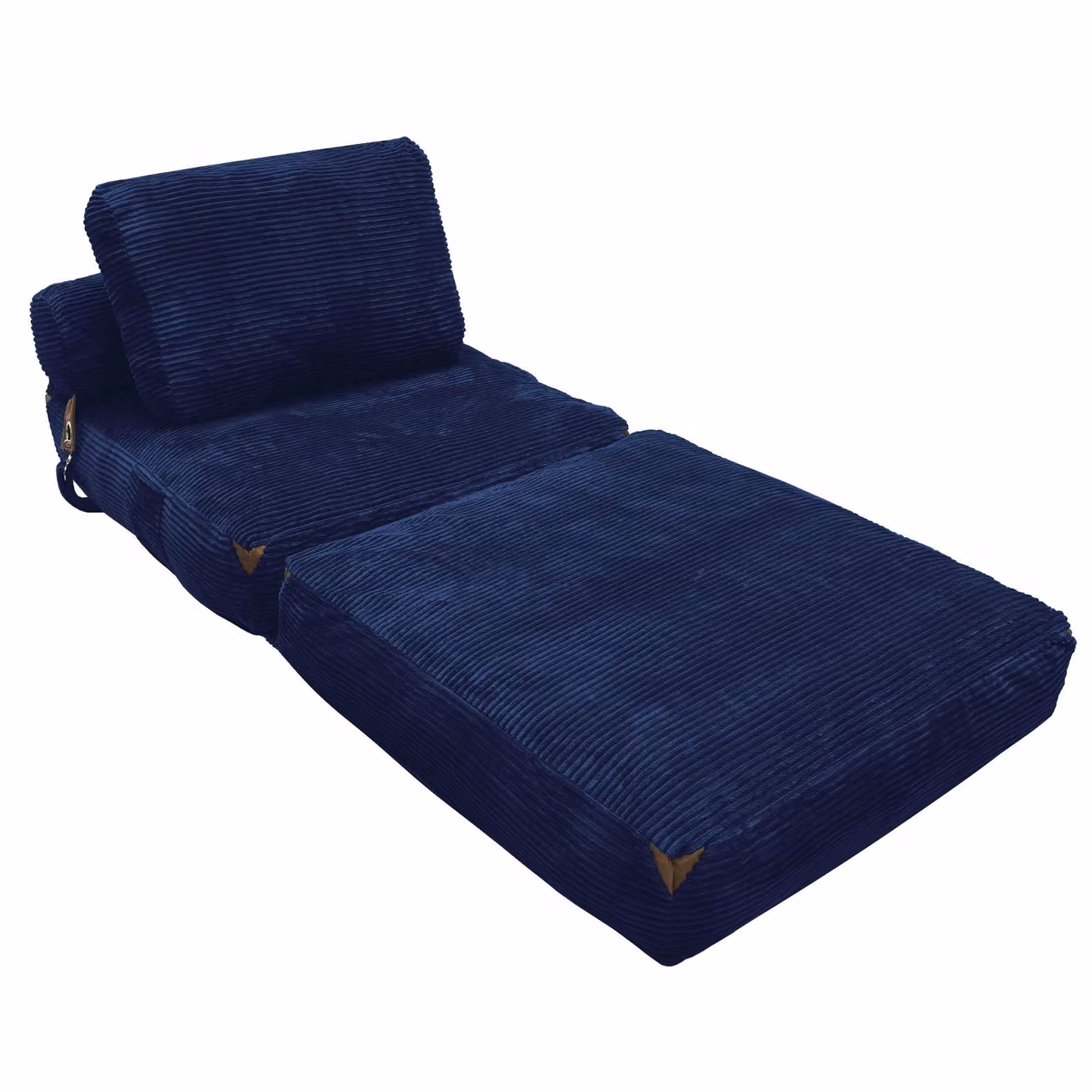 Aosom UK 3-in-1 Convertible Corduroy Floor Sofa Bed with Side Pockets, Blue, W/D/H: 87 x 86 x 40 cm – 8