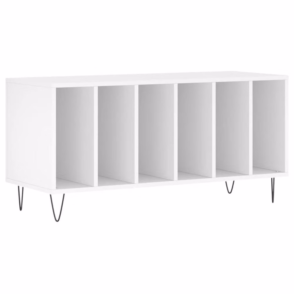 Berkfield Home Record Cabinet in White, W/D/H: 100 x 38 x 48 cm – 2