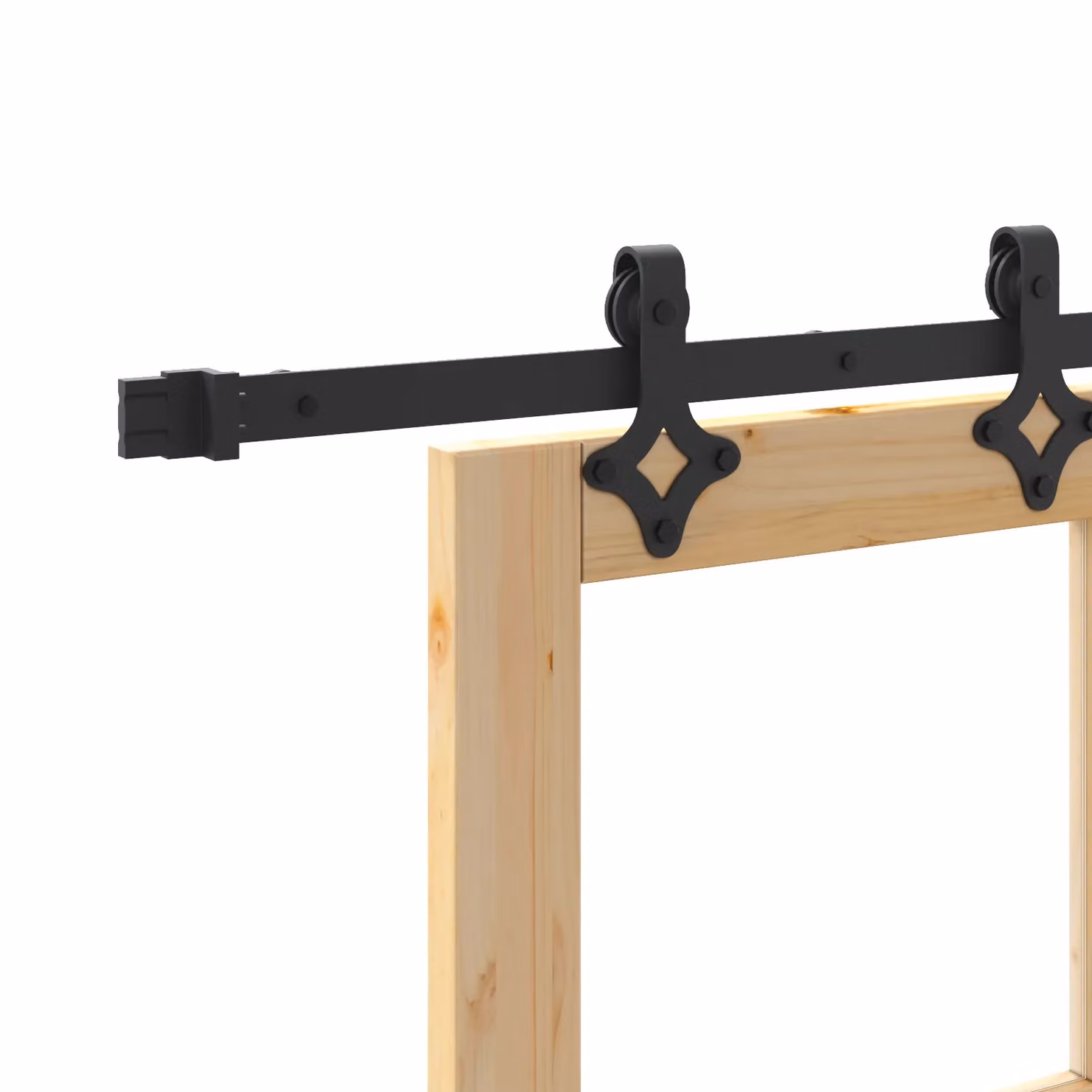 Berkfield Home Minimalist Solid Wood Pine Sliding Door with Hardware Set in Black, W: 61 cm, H: 198.5 cm – 2