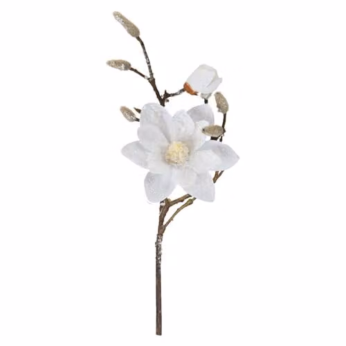 VFM e-Store Gold Magnolia Fabric Spray Decoration with Sequin Flowers, H 42 cm x W 17 cm – 1