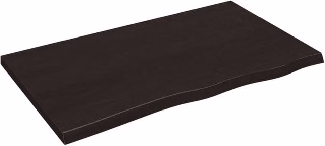 Berkfield Home Solid Oak Table Top in Dark Brown and Dark Grey, W: 100 cm, D: 60 cm, H: 2-4 cm – 1
