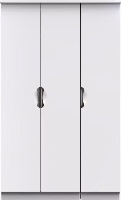 2 U Holborn Triple Plain Wardrobe in White, Ready Assembled