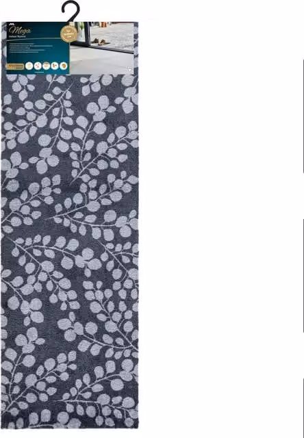 JVL Machine Washable Branches Entrance Mega Doormat, Grey
