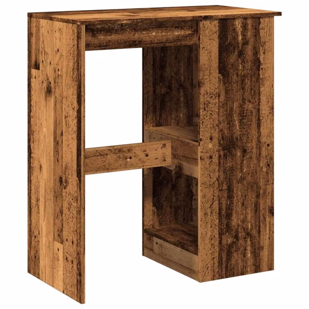 Berkfield Home Bar Table with Racks in Brown Old Wood, W/D/H: 90 x 47.5 x 103.5 cm – 6