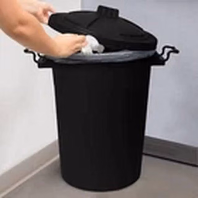 VOGREX Black 110L Plastic Garden Trash Can with Flip Lid