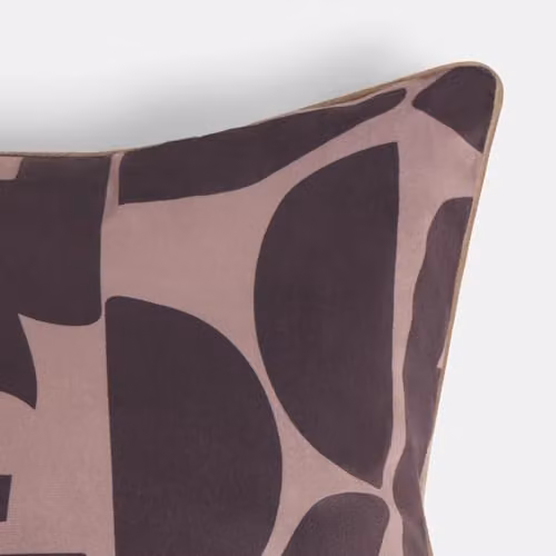OHS Set of 2 Abstract Print Matte Velvet Cushion Covers, Brown, W/D/H: 45 x 45 x 45 cm – 5