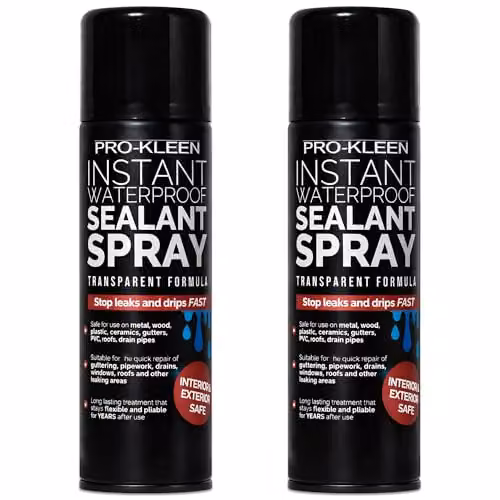Pro-Kleen Instant Waterproof Sealant Spray, Transparent, 2 x 400ml