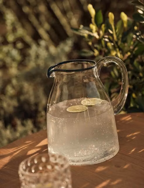 M&S Blue Contrast Rim Acrylic Picnic Jug