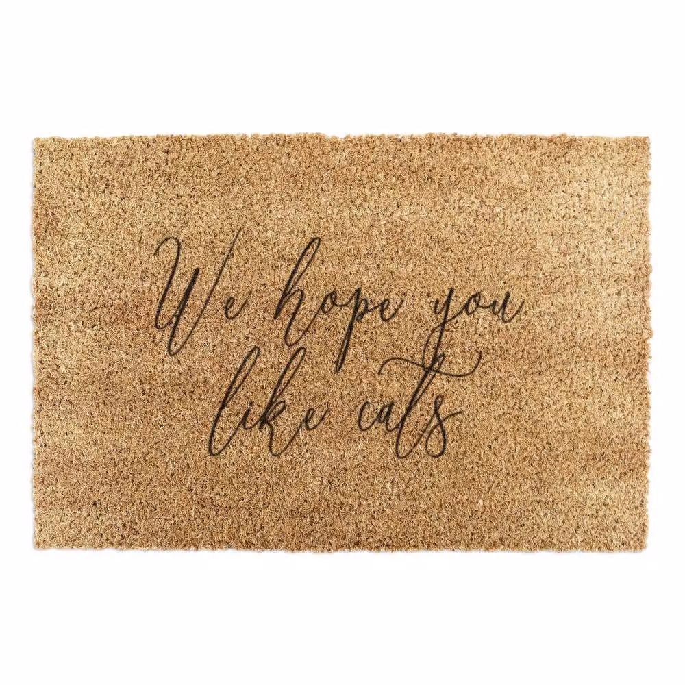 Artsy Mats We Hope You Like Cats Coir Doormat, Brown, W: 90 cm, D: 60 cm – 2