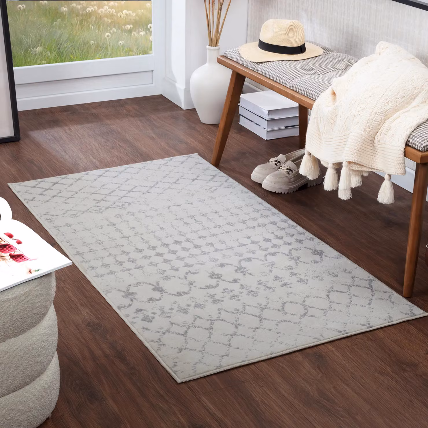 Livabliss Roma Geometric Grey Rug, W/D/H: 80 x 220 cm – 3