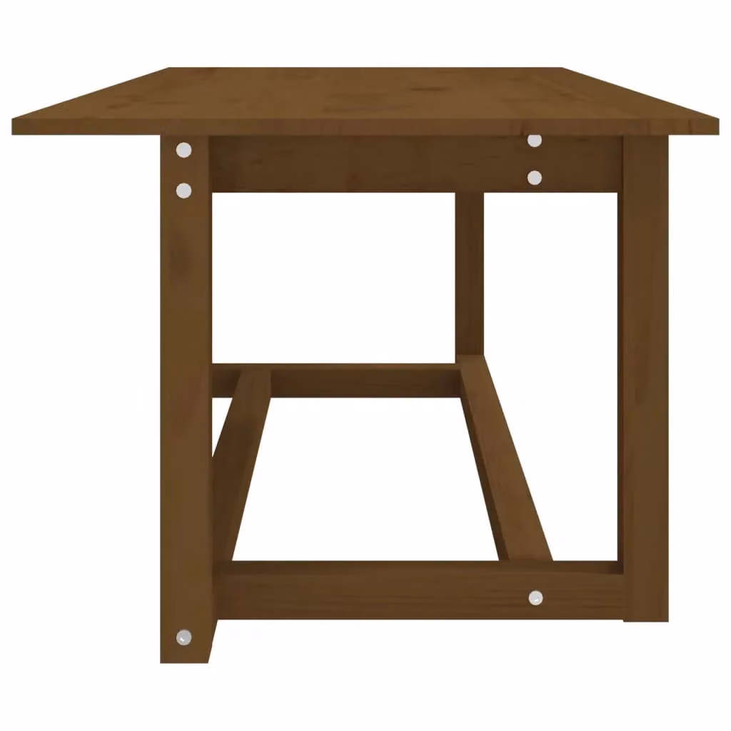 Berkfield Home Rustic Solid Wood Pine Coffee Table, Honey Brown, W: 110 cm, D: 55 cm, H: 45 cm – 3