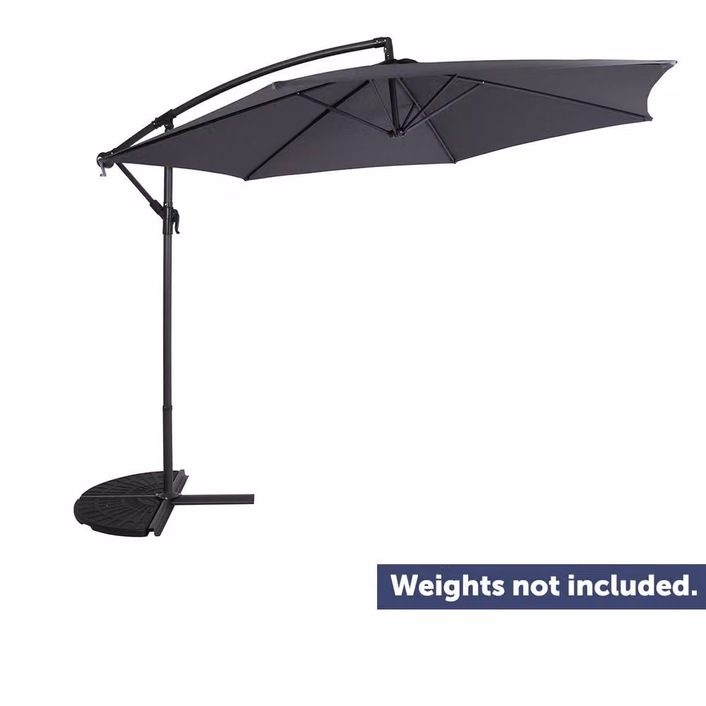 Charles Bentley Grey Cantilever Hanging Banana Patio Garden Umbrella, 3m – 2