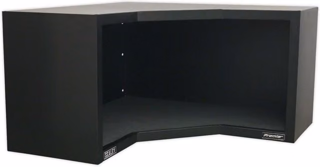 Loops Heavy Duty Modular Corner Wall Cabinet in Matt Grey and Black Steel Construction W/D/H: 93.0 x 51.0 x 45.8 cm – 1