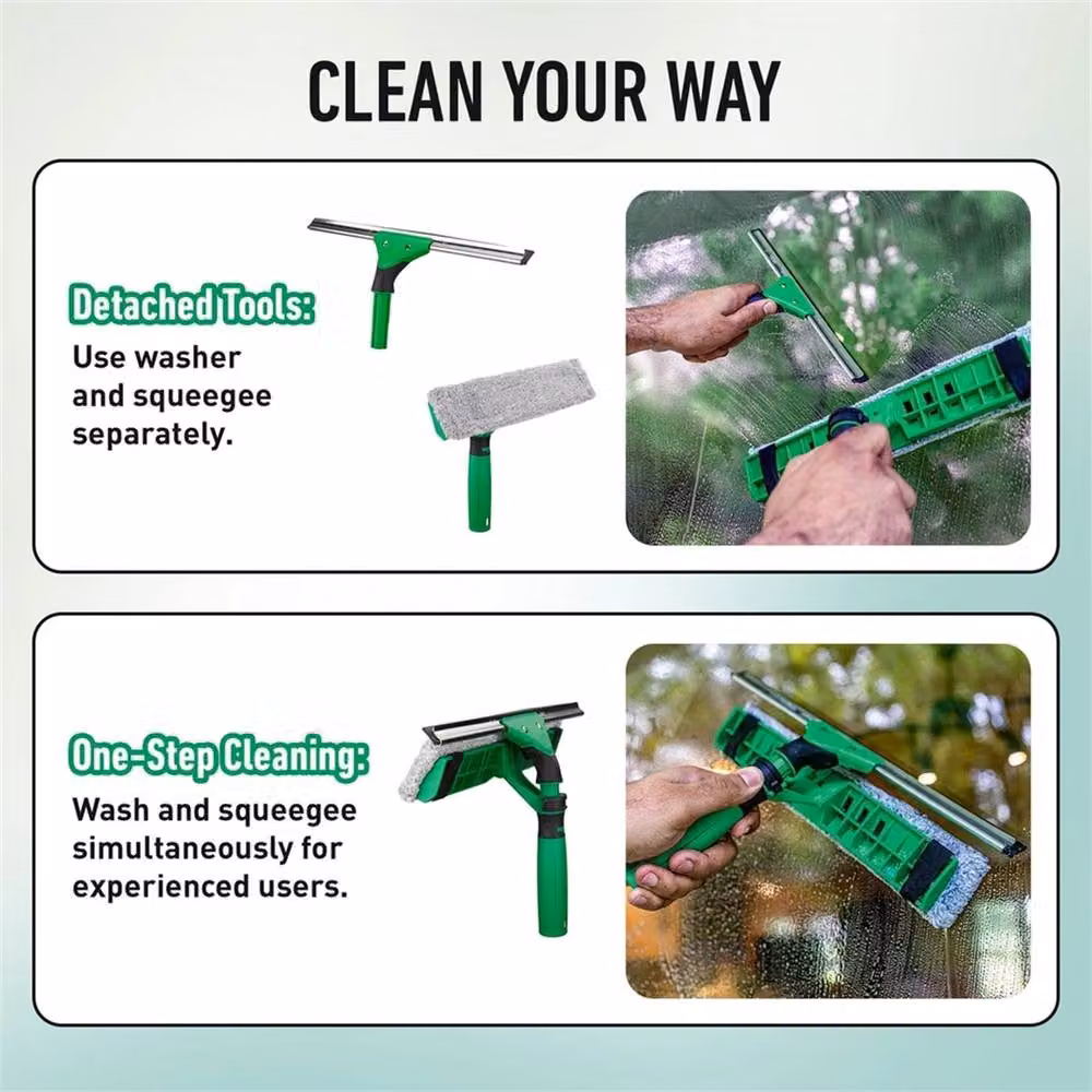 SPETLEK 2 in 1 Window Squeegee and Washer with Scraper, Green – 4