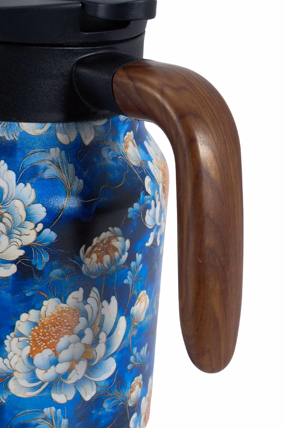 Living and Home Vintage Floral Pattern Thermal Carafe Teapot with Built-in Infuser in Mid Blue – 5