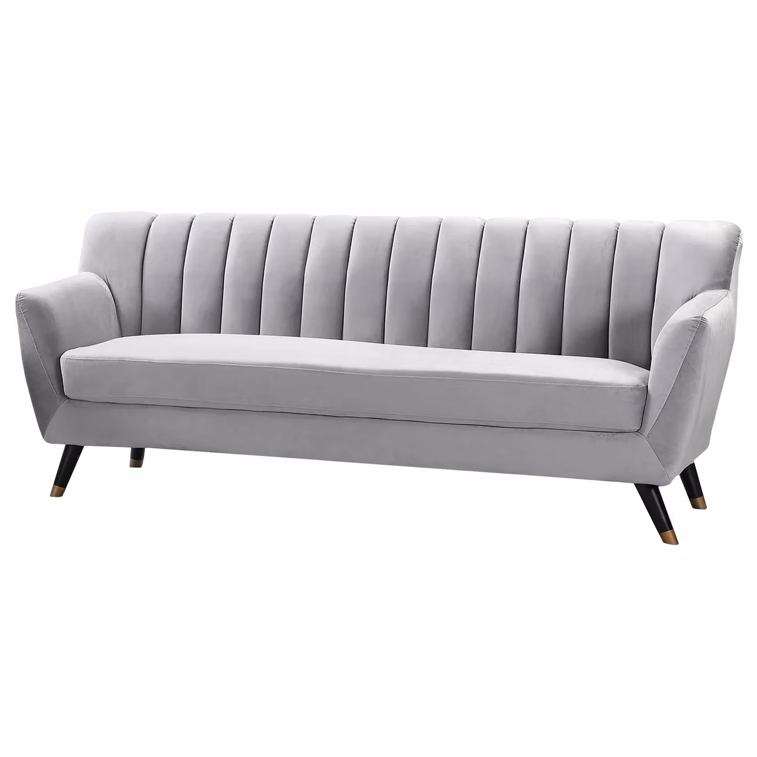 Artemis Home Morgan 3 Seat Grey Velvet Upholstered Sofa with Solid Wood Frame – 2