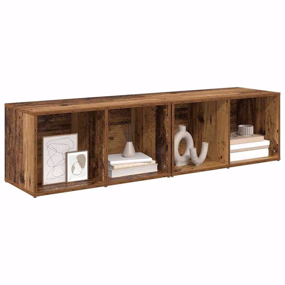 Berkfield Home 2-Piece Cube Storage Set in Old Wood Brown, Engineered Wood – 3