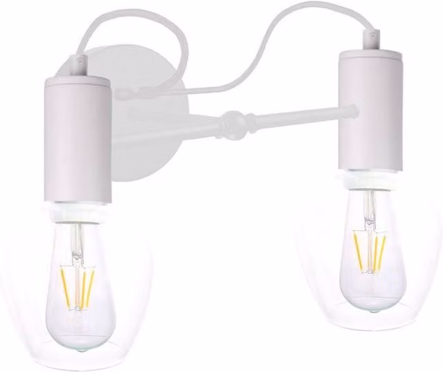 Netlighting Maya Wall Lamp White with 2x E27 Glass Shades, Diameter: 25 cm