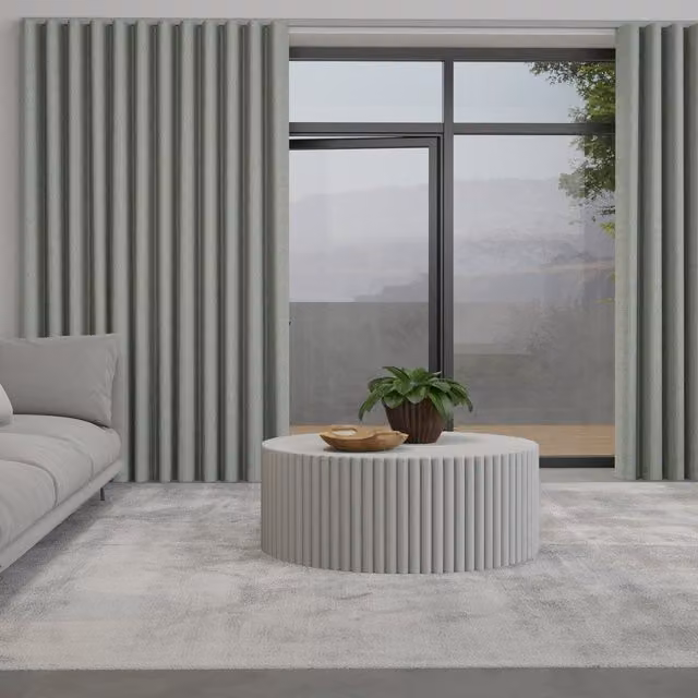 Nico Made to Measure Wave Blackout Fabric Curtain in Seafoam Blue and Green