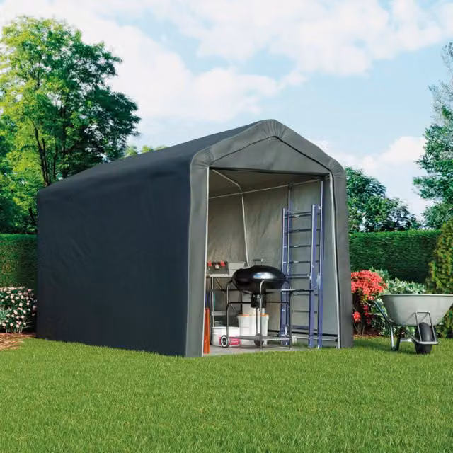 Garden Gear Heavy Duty Portable Gable Shed in Grey