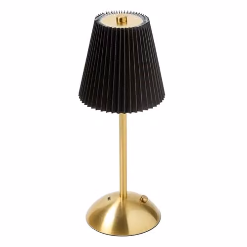 OHS Modern LED Rechargeable Cordless Table Lamp with Touch Control in Black and Gold/Brass