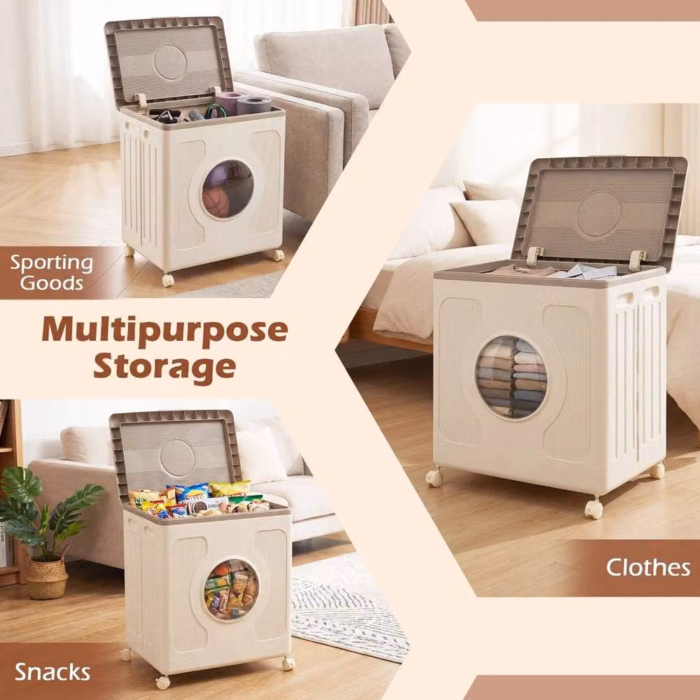 EONLION 120 L Rolling Clothes Storage Box in Beige – 3