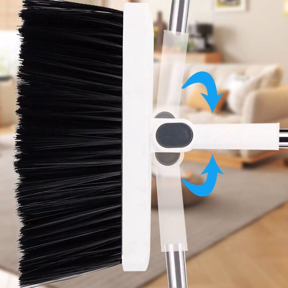 PAWNORA 3 Pack White Long Handle Dustpan and Brush Set with Scraper and Foldable Rubber Design – 2