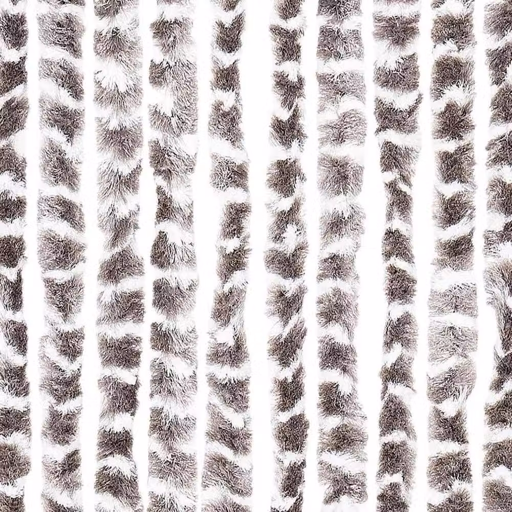 Berkfield Home Soft Fly Curtain in Taupe and White Chenille, W: 56 cm, H: 200 cm – 4