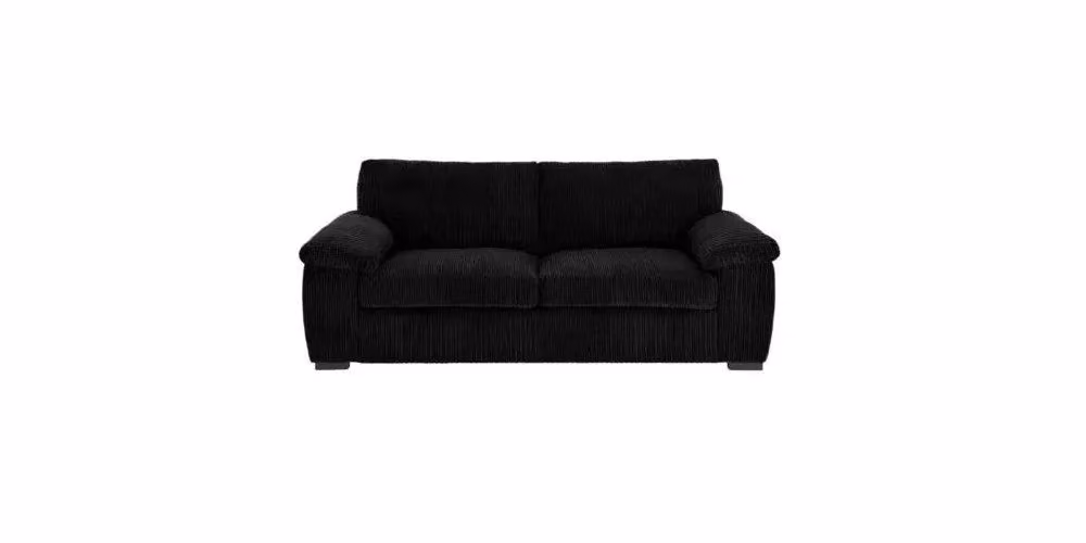 LUXURY LIFE Amalfi Collingdale Jumbo Cord Fabric Sofa Set in Black – 2