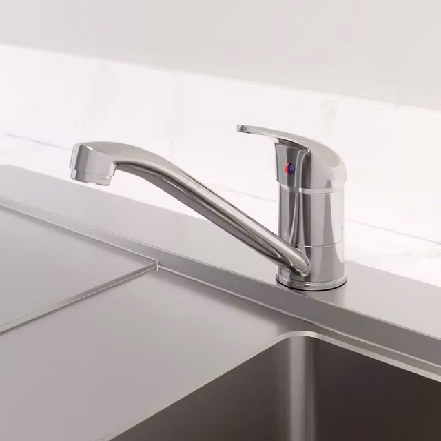 Kitchflow Single Lever Kitchen Mixer Tap with Swivel Spout in Chrome