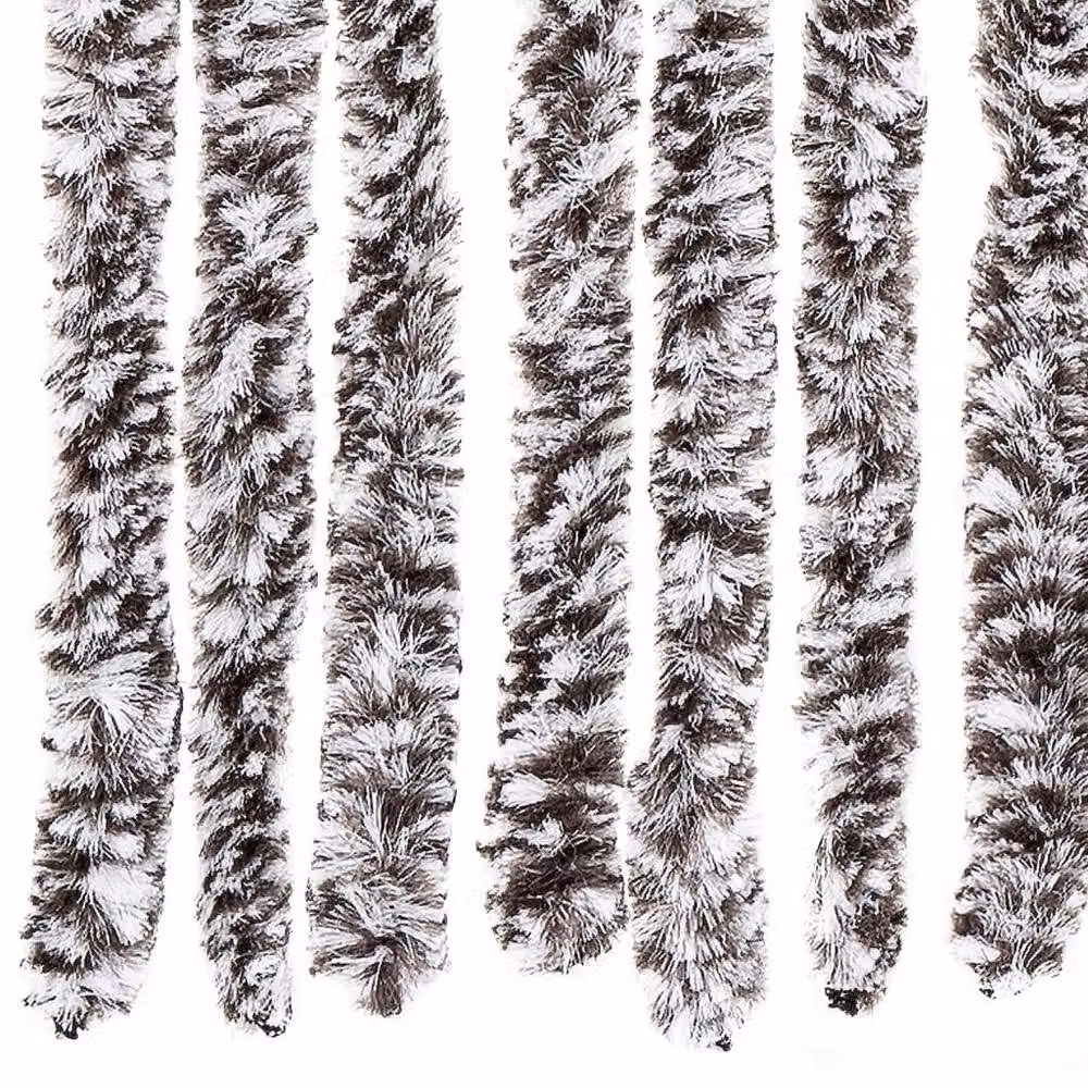 Berkfield Home Striped Chenille Insect Curtain in Brown and Beige, W/H: 90 x 200 cm – 4