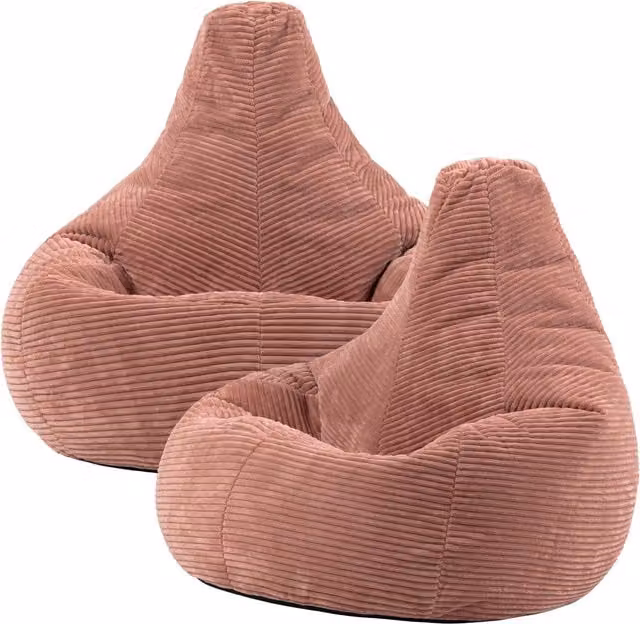 icon Dalton Cord Adult Bean Bag Chair Set of 2, Pink – 1