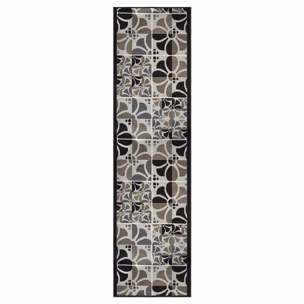 Bravich LTD Daisy Floral Non-Slip Low Pile Hallway Runner Rug in Grey, W: 66 cm x L: 183 cm – 3