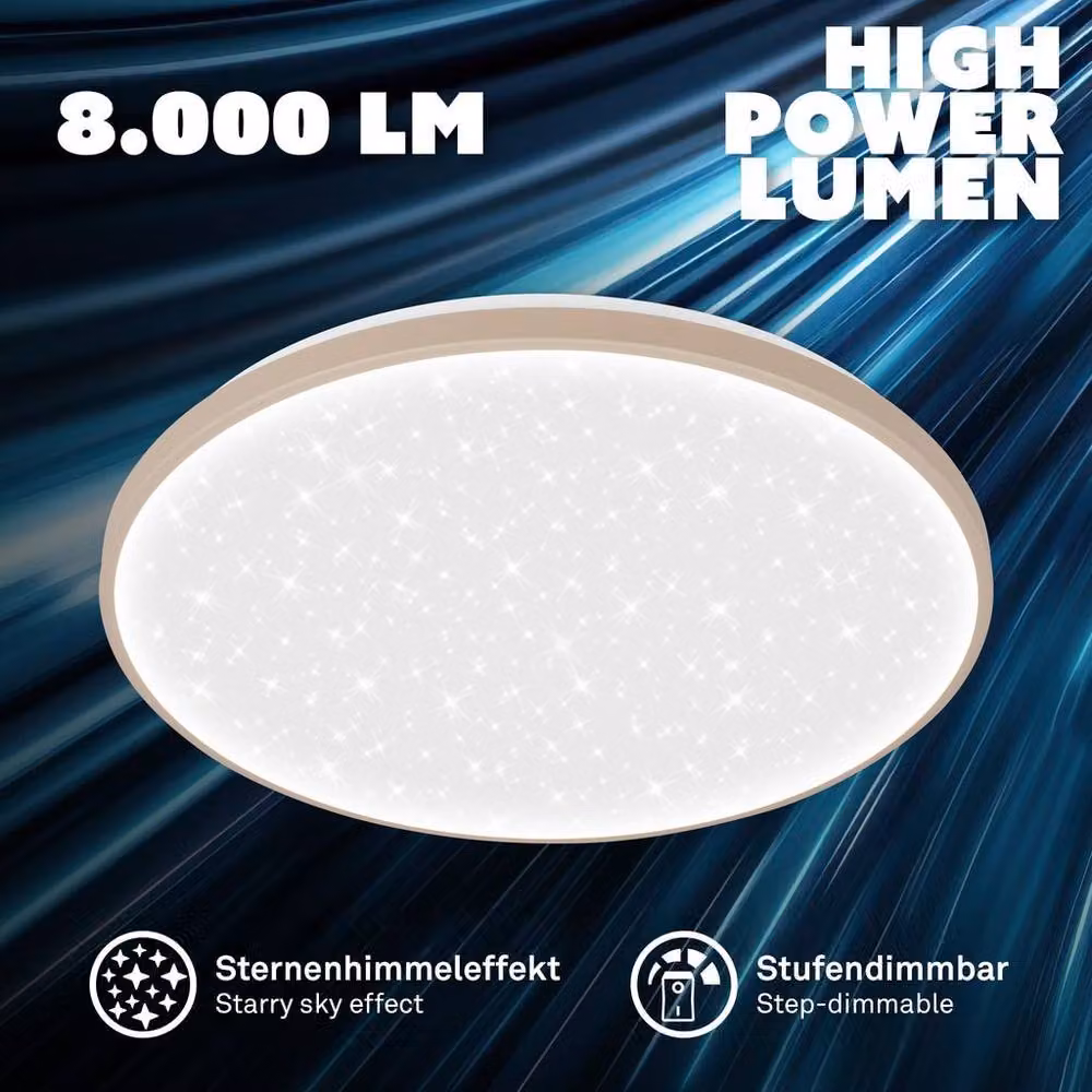 Briloner Beige LED Ceiling Light with Star Effect and 3-Step Dimming – 2