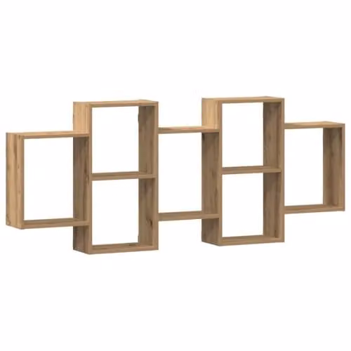 vidaXL Wall Shelf Artisan Oak, Brown, W: 159 cm, H: 65 cm, D: 18 cm – 1