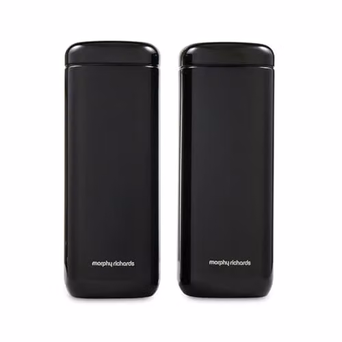Morphy Richards Equip 2 Piece Airtight Storage Canister Set in Black, 2.6L, H 28.5 cm x W 11 cm – 8