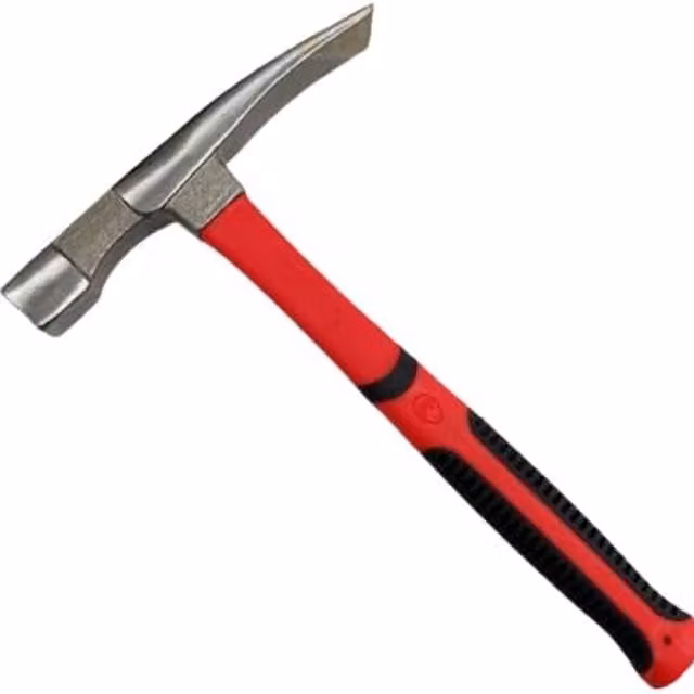 Garden Mile 600g Steel Brick Hammer with Wood Fibre Handle in Red and Black