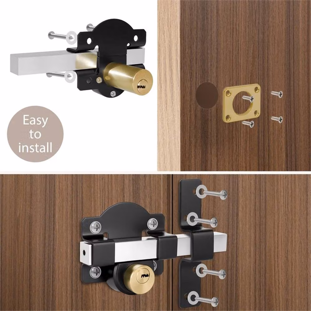 SPETLEK Garden Security Double Long Throw Bolt Rim Lock in Black – 4