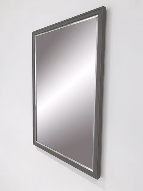 Benjamin Tate Design LTD Modern Rectangular Wall Mirror in Pale Grey with Silver Interior, 61 x 61 cm