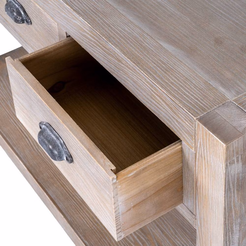 Lemon Pavilion Haldon Collection 3 Drawer Wood Console Table in Brown, W: 120 cm, D: 45 cm, H: 88 cm – 2